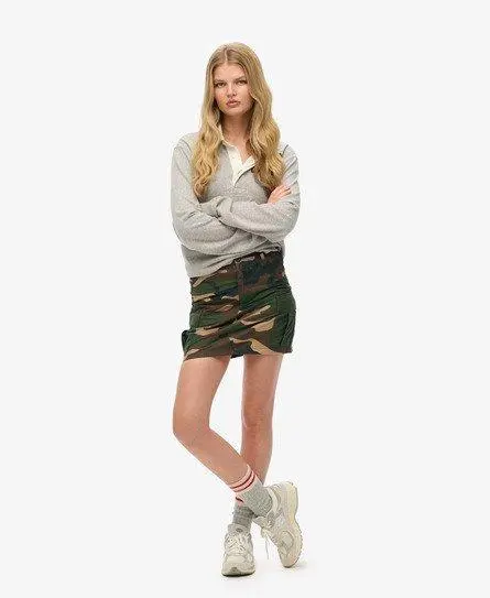 Superdry Women's Straight Cargo Skirt Green / Colarado Camo - 