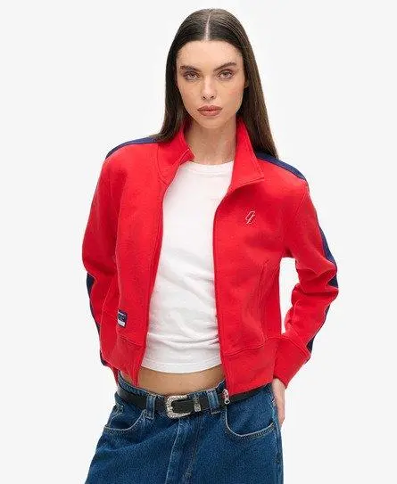 Superdry Women's Code Stripe Track Jacket Red / Risk Red - 