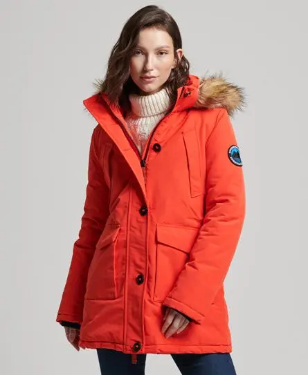 Superdry Women's Everest Parka Coat Orange / Bold Orange - 