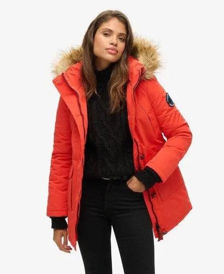 Superdry Women's Everest Parka Coat Orange / Bold Orange - 