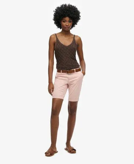 Superdry Women's City Chino Shorts Pink / Peach Whip - 