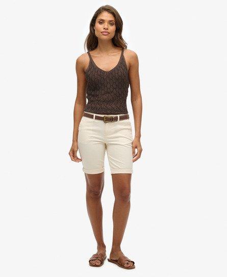 Superdry Women's City Chino Shorts Cream / Oyster - 