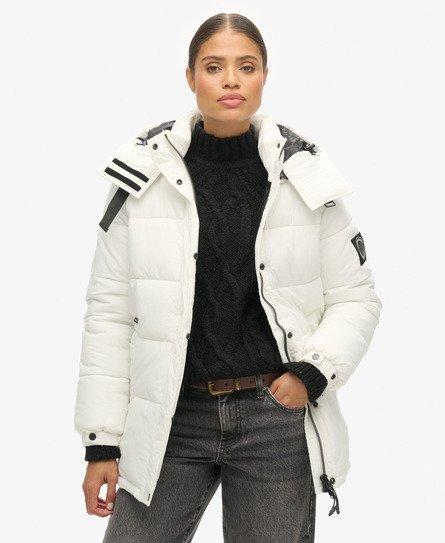 Superdry Women's Expedition Cocoon Padded Coat White/Black / New Chalk - 