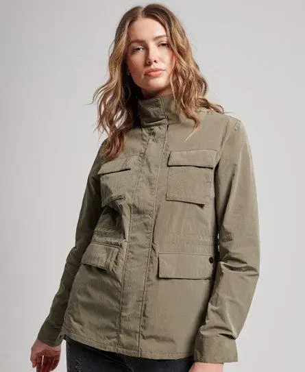 Superdry Women's Ripstop 6 Pocket Jacket Green / Moss Khaki - 