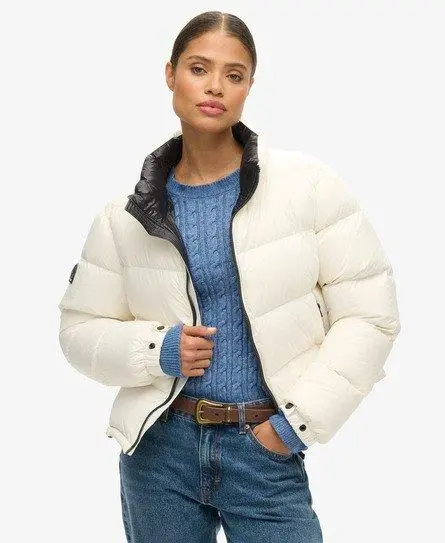 Superdry Women's Luxe Alpine Down Padded Jacket White - 