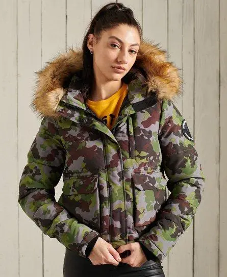 Superdry Women's Everest Bomber Jacket Khaki / Army Camo - 