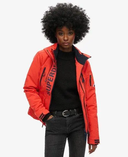 Superdry Women's Hooded Ultimate SD-Windcheater Jacket Orange / Bold Orange/Rich Navy - 