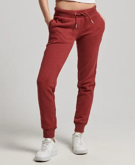Superdry Women's Vintage Logo Embroidered Joggers Red / Rhubarb Marl - 