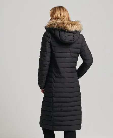 Superdry Women's Super Longline Fuji Coat Black - 