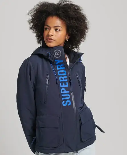 Superdry Women's Hooded Ultimate SD-Windcheater Jacket Blue / Nordic Chrome Navy/Mazarine Blue - 