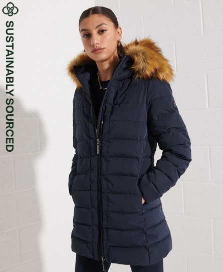 Superdry Women's Arctic Tall Puffer Coat Navy - 