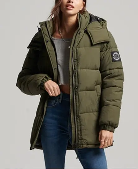 Superdry Women's Expedition Cocoon Padded Coat Green / Dark Moss - 