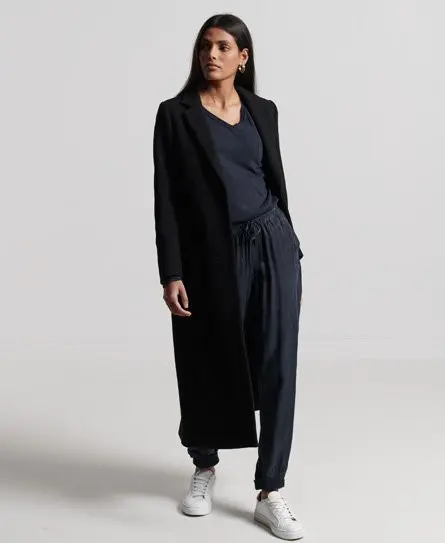 Superdry Women's Organic Cotton Long Sleeve Pocket V-Neck Top Navy / Eclipse Navy - 