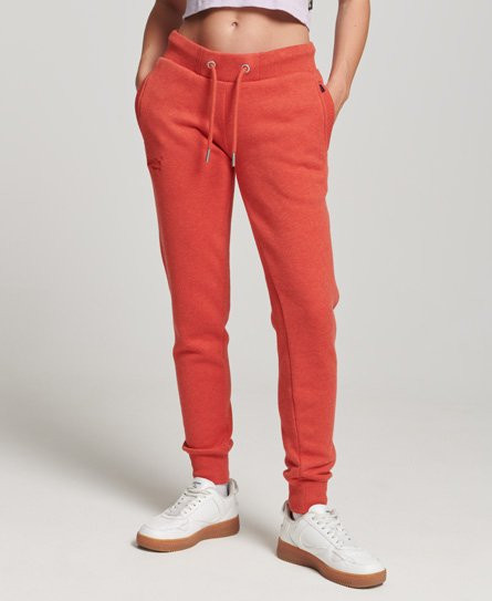 Pockets For Women - Superdry Women's Organic Cotton Essential Logo Joggers  Orange / Bright Orange Marl 