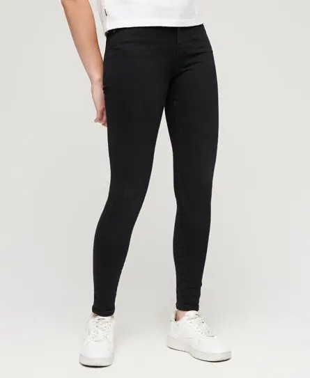Superdry Women's Women's Cotton High Rise Skinny Denim Jeans Black / Black Rinse Organic - 