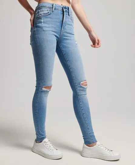 Superdry Women's Organic Cotton High Rise Skinny Denim Jeans Light Blue / Spring Vintage Custom - 