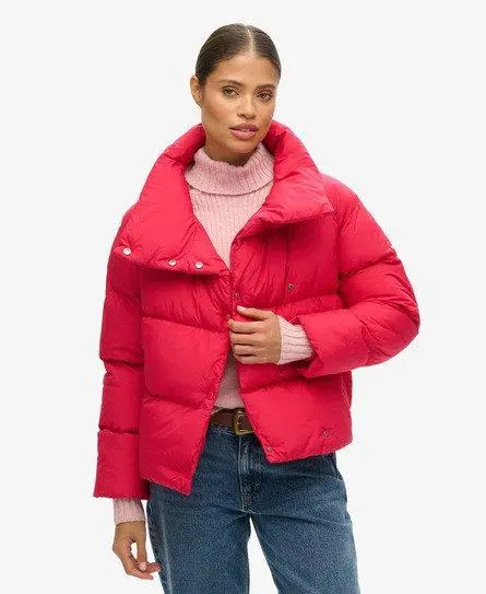 Superdry Women's Short Puffer Coat Pink / Highland Berry - 