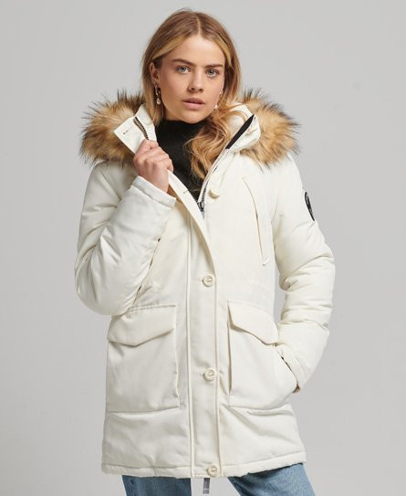 Superdry Women's Everest Parka Coat White / Winter White - 