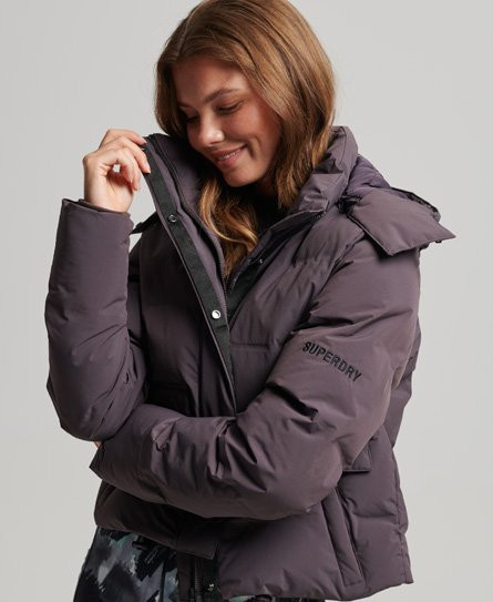 Superdry Women's Sport Train Boxy Puffer Jacket Grey / Shale - 