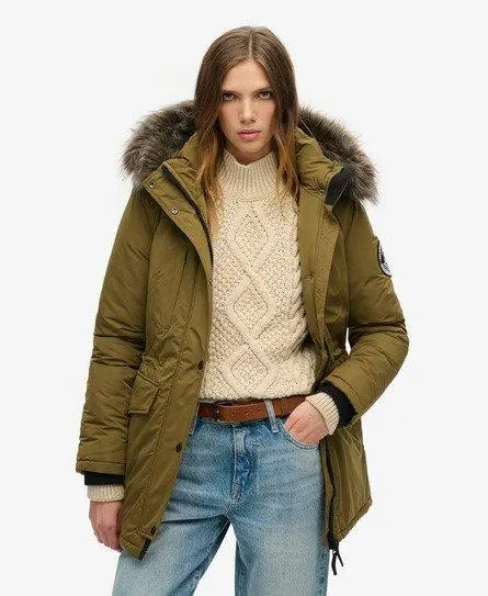 Superdry Women's Ashley Everest Parka Coat Khaki - 