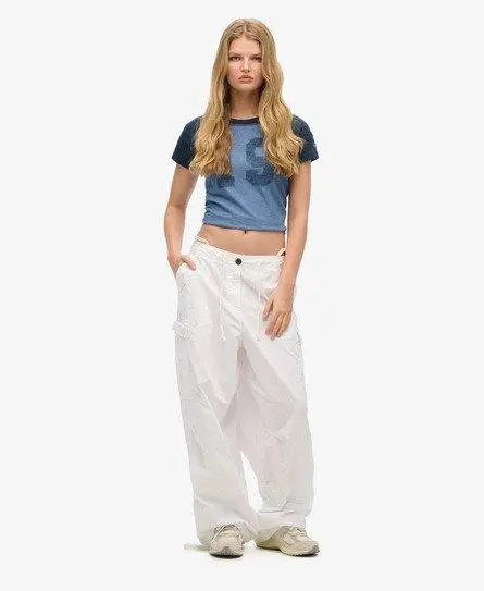 Superdry Women's Baggy Parachute Pants White / Optic - 