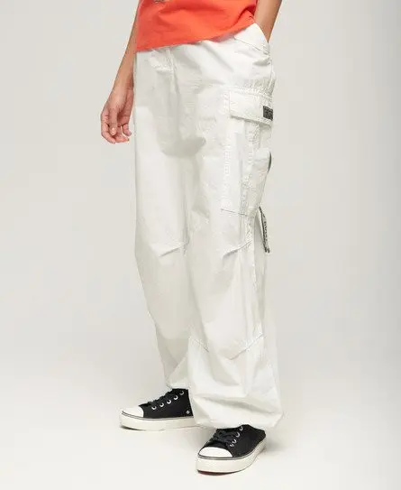Superdry Women's Baggy Parachute Pants White / Optic - 