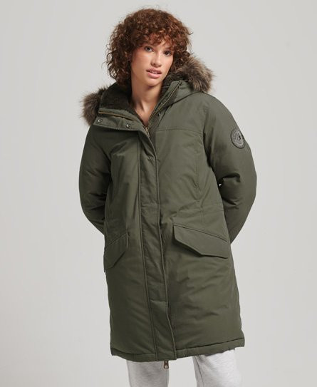 Superdry Women's Down Everest Parka Khaki / Dark Khaki - 