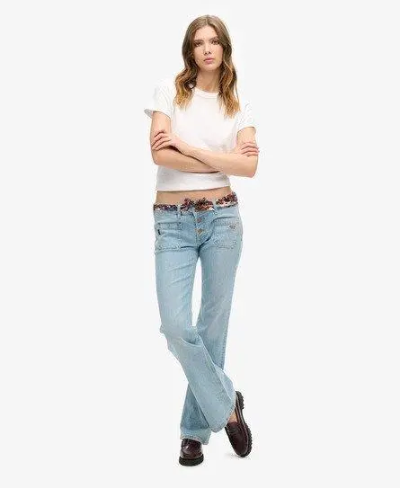 Superdry Women's Organic Cotton Vintage Low Rise Slim Flare Jeans Blue / Heritage Mid Wash - 