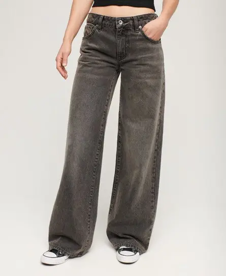 Superdry Women's Women's Cotton Wide Leg Jeans Grey / Lenox Grey Organic - 