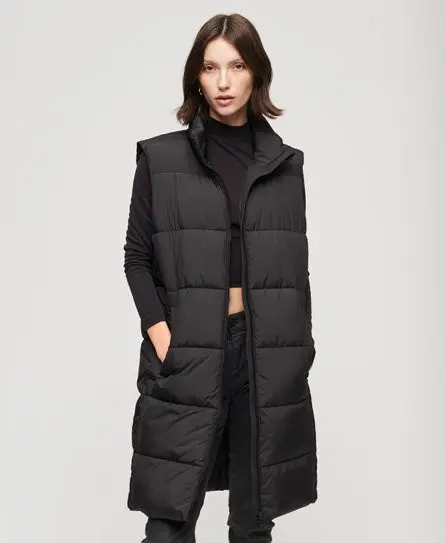 Superdry Women's Longline Quilted Gilet Black - 