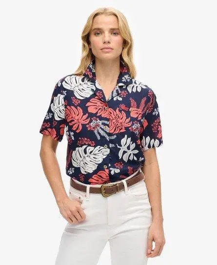 Superdry Women's Beach Resort Shirt Navy / Hawaiian Navy - 