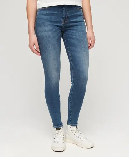 Superdry Women's Organic Cotton High Rise Skinny Denim Jeans Dark Blue / Fulton Vintage Blue - 