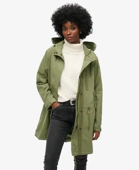 Superdry Women's Fully Lined Vintage Field Parka, Green, 