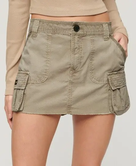 Superdry Women's Utility Parachute Skirt Brown / Stone Wash Taupe Brown - 