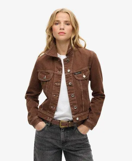 Superdry Women's Workwear Cropped Jacket Brown / Pinecone Brown - 