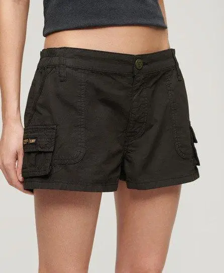 Superdry Women's Utility Cargo Shorts Dark Grey / Washed Black - 