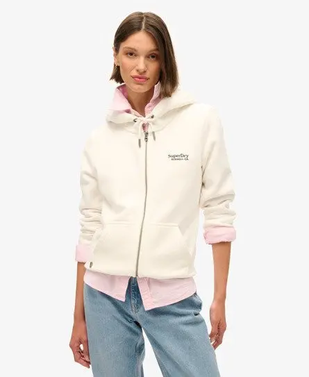 Superdry Women's Essential Logo Zip Hoodie White / Off White - 