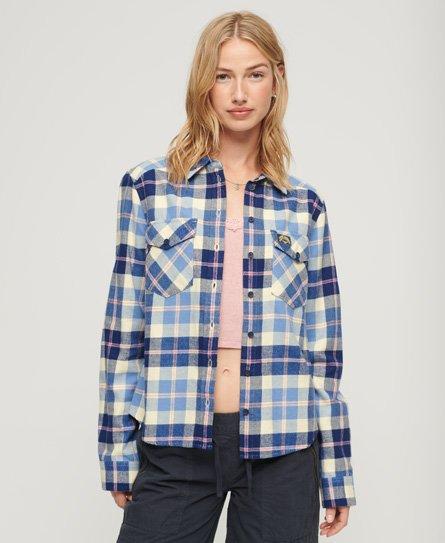 Superdry Women's Lumberjack Check Flannel Shirt Blue / Classic Blue Check - 