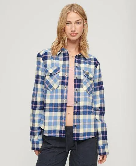 Superdry Women's Lumberjack Check Flannel Shirt Blue / Classic Blue Check - 