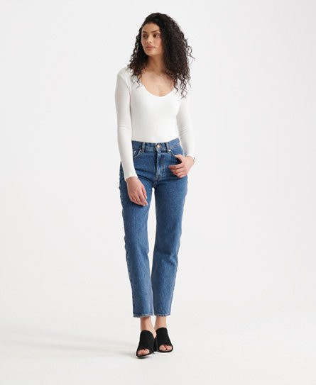 Superdry Women's High Rise Straight Jeans  - Pockets For Women