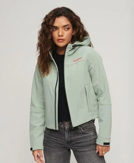 Superdry Women's Code Trekker Hooded Softshell Jacket Green / Light Jade Green - 