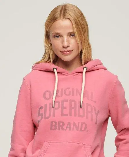 Superdry Women's Archive Script Graphic Hoodie Pink / Sugar Pink - 