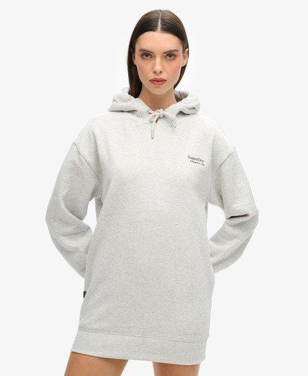 Superdry Women's Essential Hoodie Dress Light Grey / Glacier Grey Marl - 