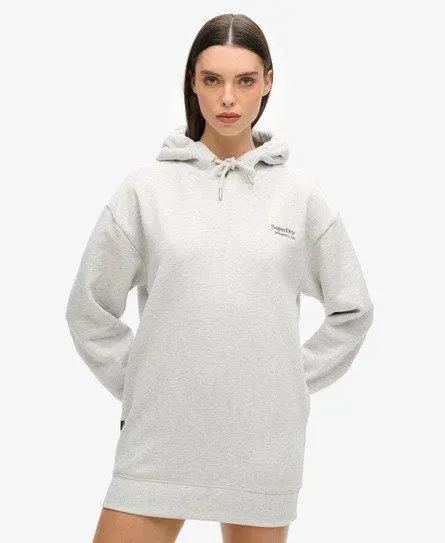 Superdry Women's Essential Hoodie Dress Light Grey / Glacier Grey Marl - 