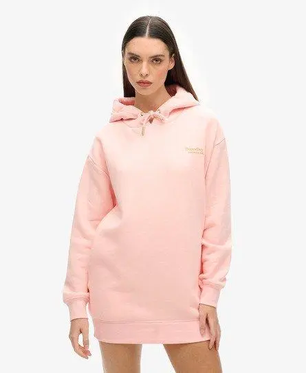 Superdry Women's Essential Hoodie Dress Pink / Strawberry Cream Pink - 