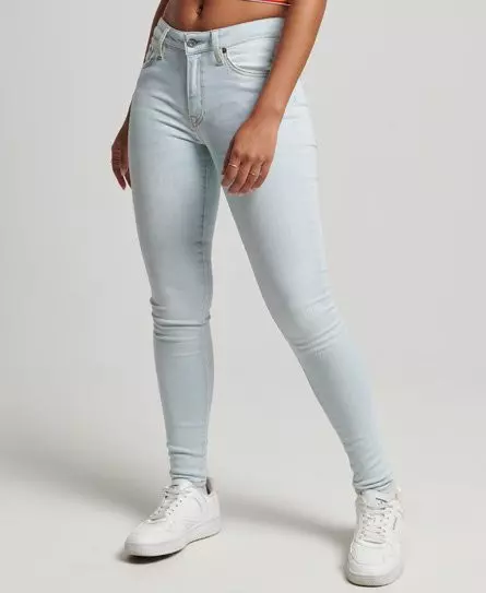 Pockets For Women - Superdry Women's Organic Cotton High Rise Straight Jeans  Light Blue / Light Indigo Vintage 