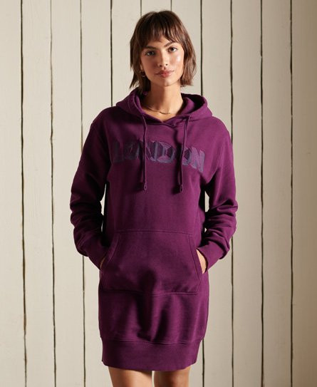 Womens Yours Curve Logo Hoodie Sweatshirt Dress - Grey