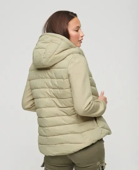 Superdry Women's Hooded Storm Hybrid Padded Jacket Beige / Pelican Beige - 