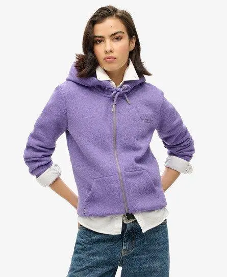 Superdry Women's Essential Logo Zip Hoodie Purple / Bright Purple Marl - 