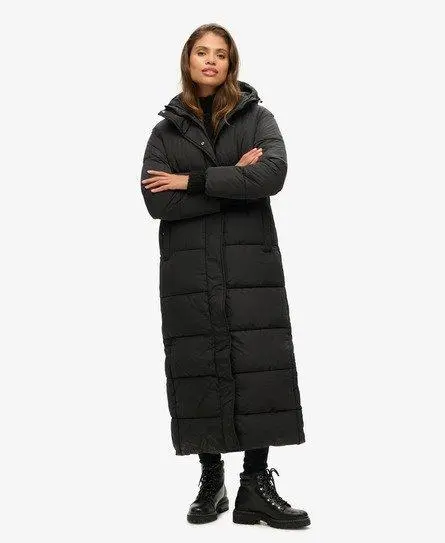 Superdry Women's Hooded Maxi Puffer Coat Black - 